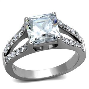 2.75 Ct Zirconia Stainless Steel Engagement Ring
